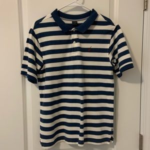Boys Nautica Navy, White Striped Polo